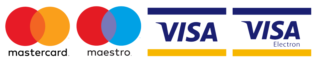 Accepted Payment Methods - Mastercard, Mastero, Visa, Visa Electron